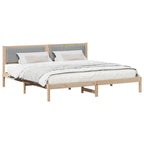 Estructura de cama con cabecera Gris Claro 200 x 200 cm