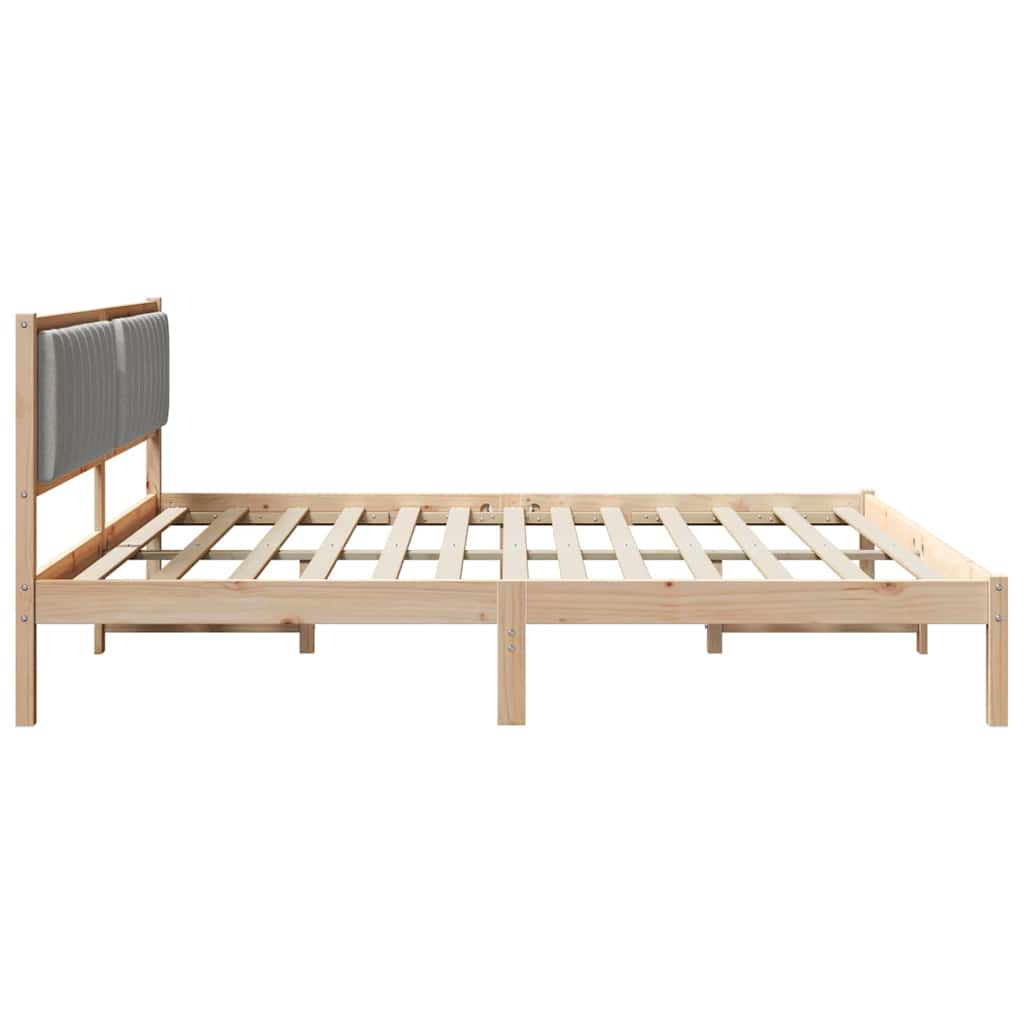 Estructura de cama con cabecera Gris Claro 200 x 200 cm