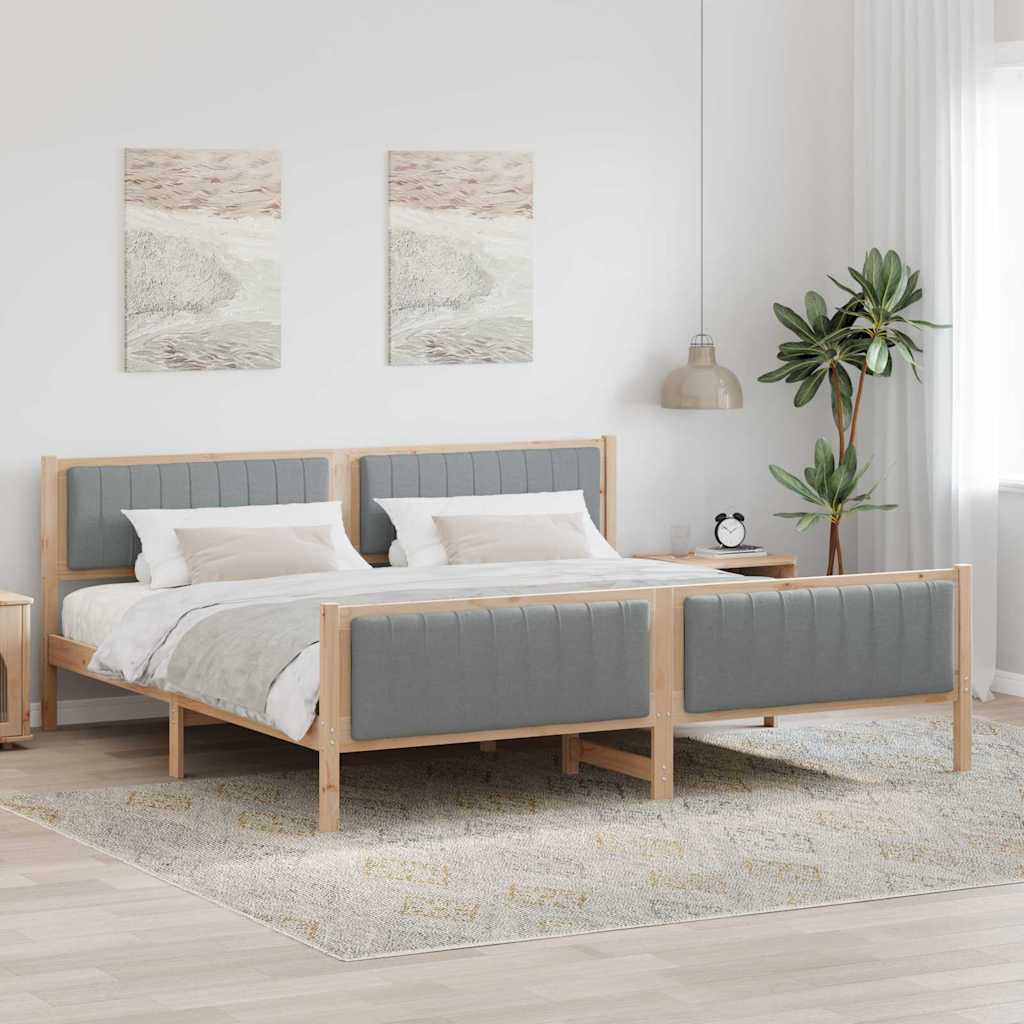 Estrutura de cama Castanho e cinzento claro 100 x 200 cm