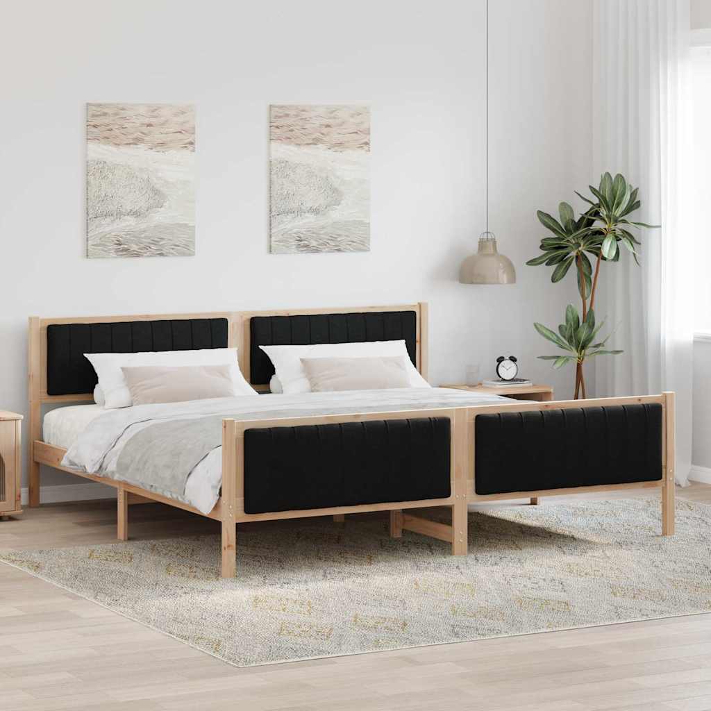 Estrutura de cama com cabeceira Castanho e cinzento-claro 75 x 190 cm