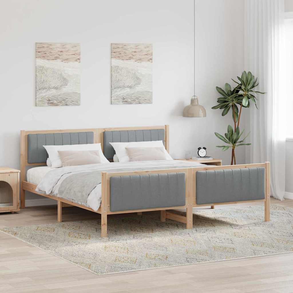 Estrutura de cama Castanho e cinzento claro 100 x 200 cm