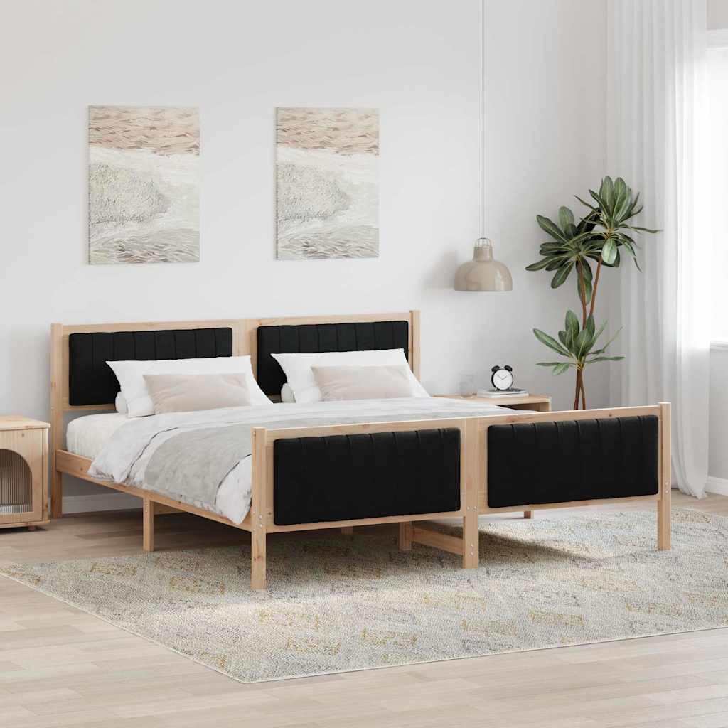 Estrutura de cama com cabeceira Castanho e cinzento-claro 75 x 190 cm