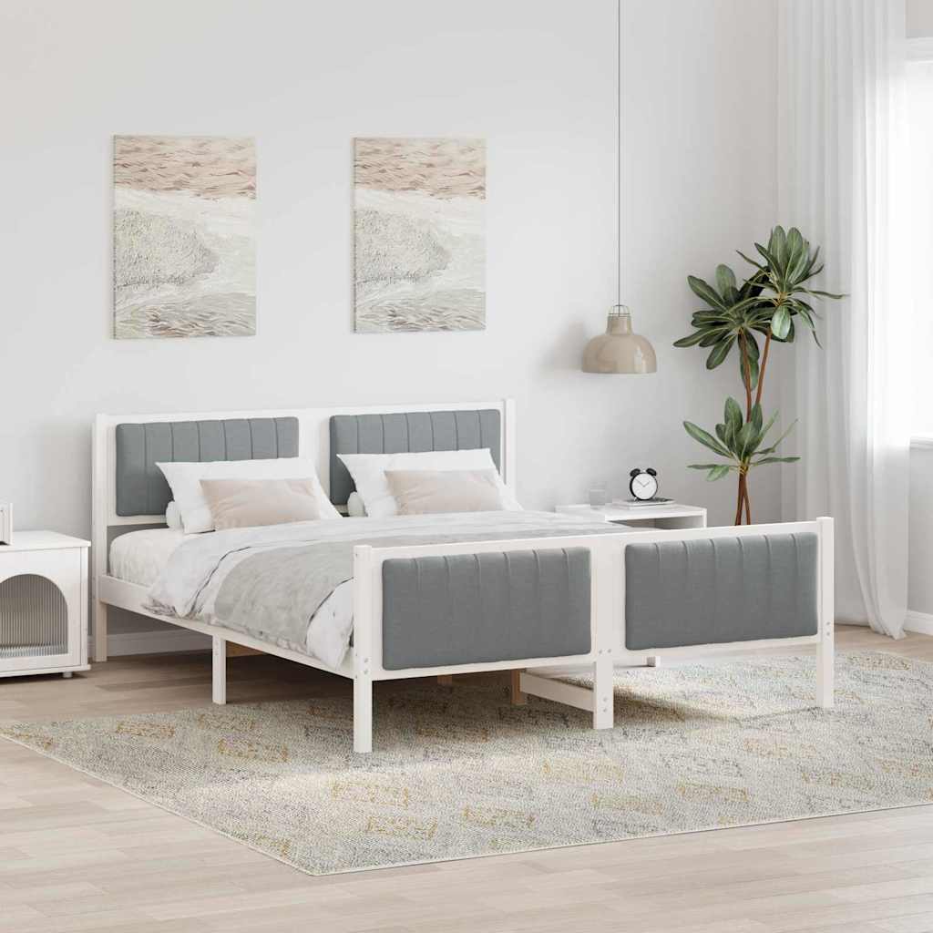 Estrutura de cama com cabeceira Castanho e cinzento-claro 75 x 190 cm
