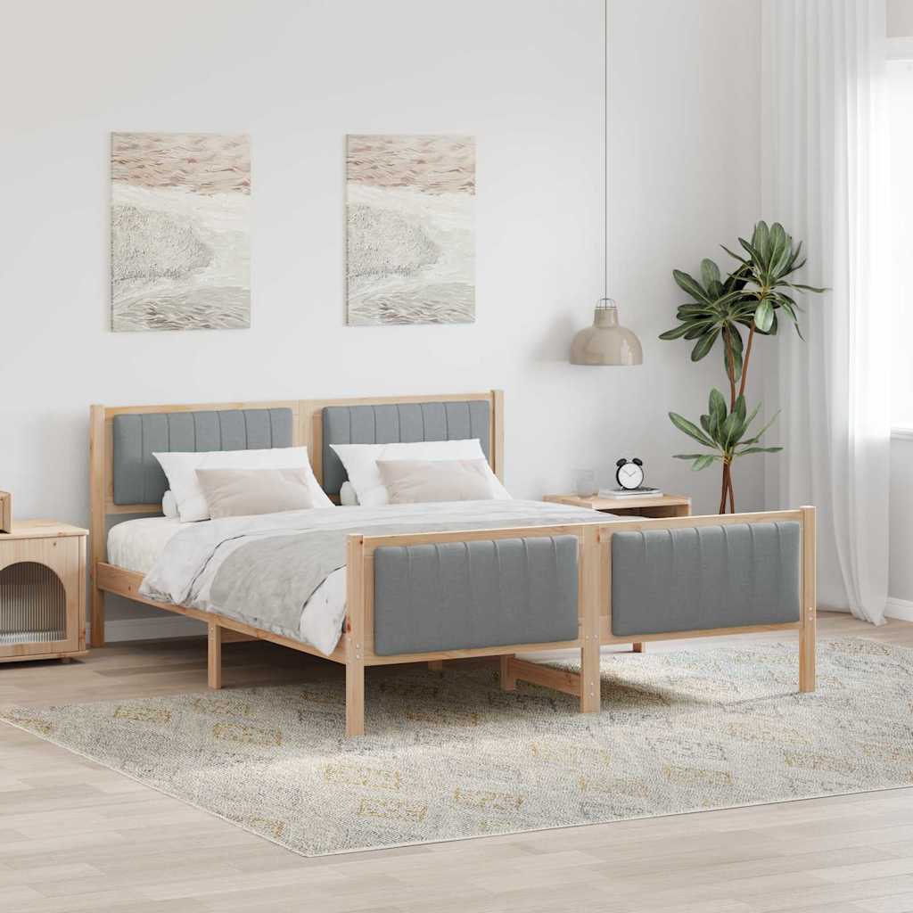 Estrutura de cama Castanho e cinzento claro 100 x 200 cm