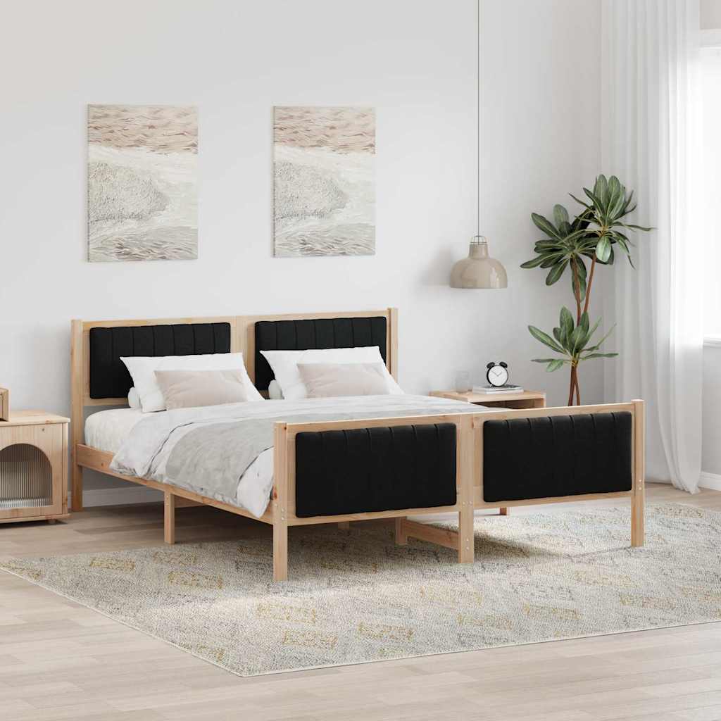 Estrutura de cama com cabeceira Castanho e cinzento-claro 75 x 190 cm