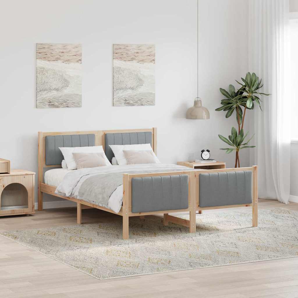 Estrutura de cama Castanho e cinzento claro 100 x 200 cm