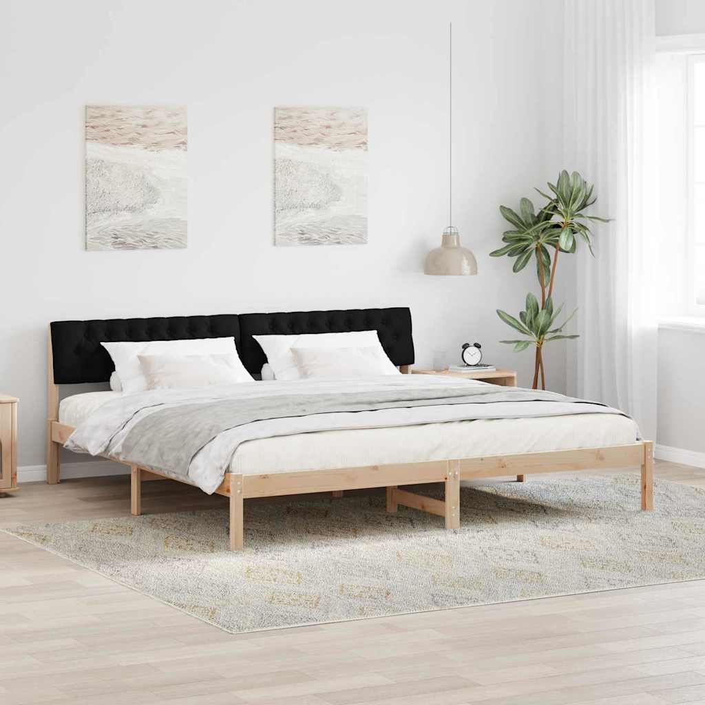 Estrutura de cama com cabeceira Castanho e cinzento claro 75 x 190 cm