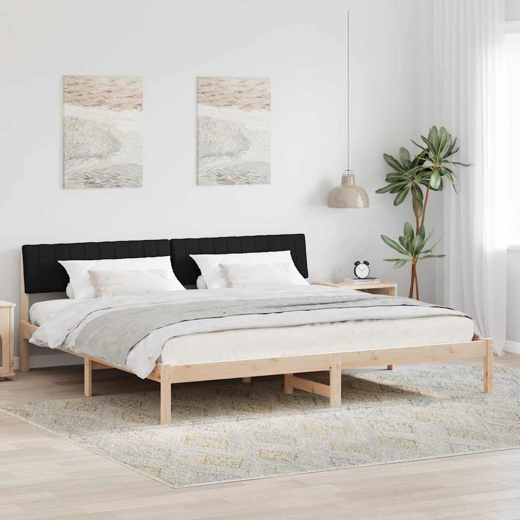 Estrutura de cama com cabeceira Castanho e cinzento claro 75 x 190 cm