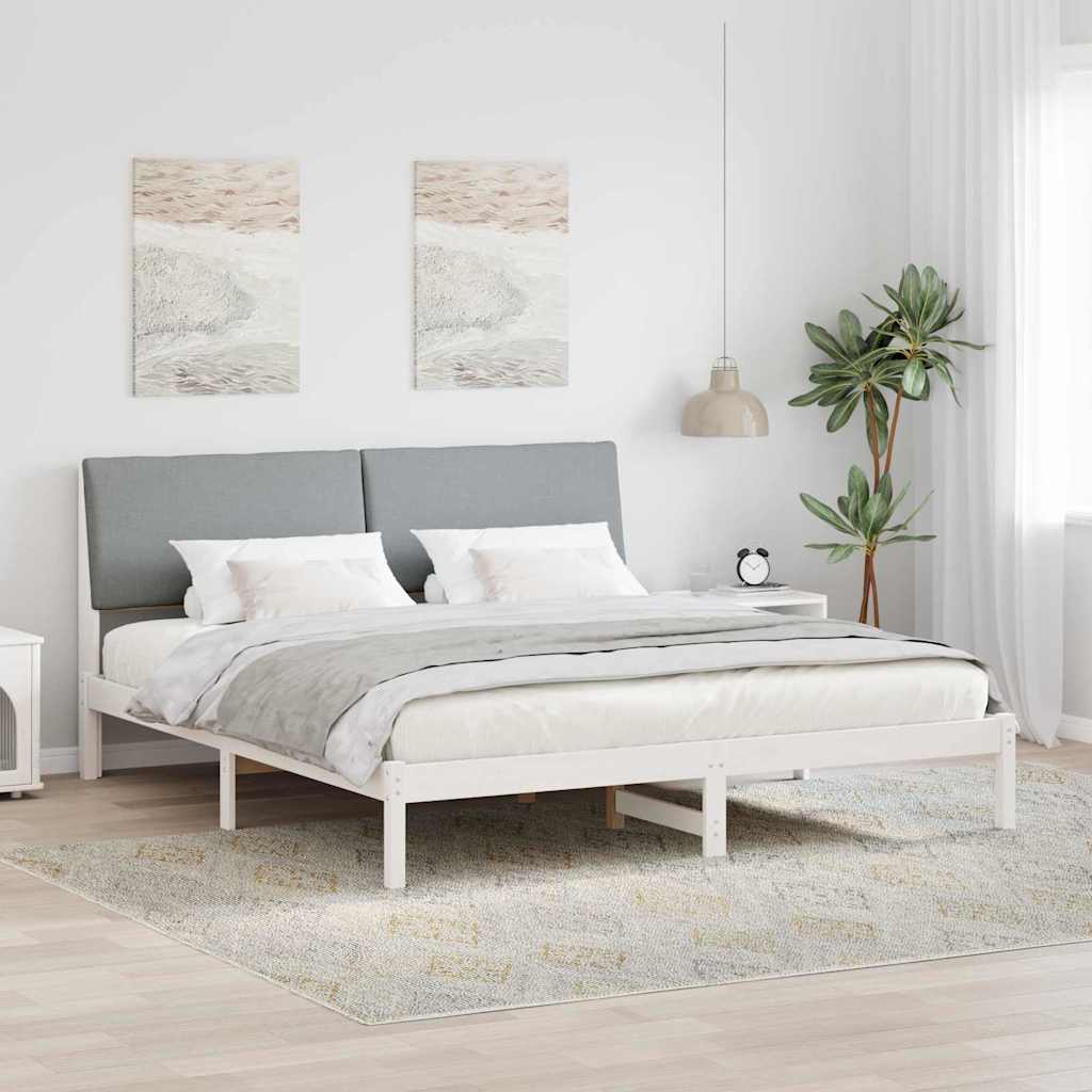 Estrutura de cama com cabeceira Castanho e preto 100 x 200 cm