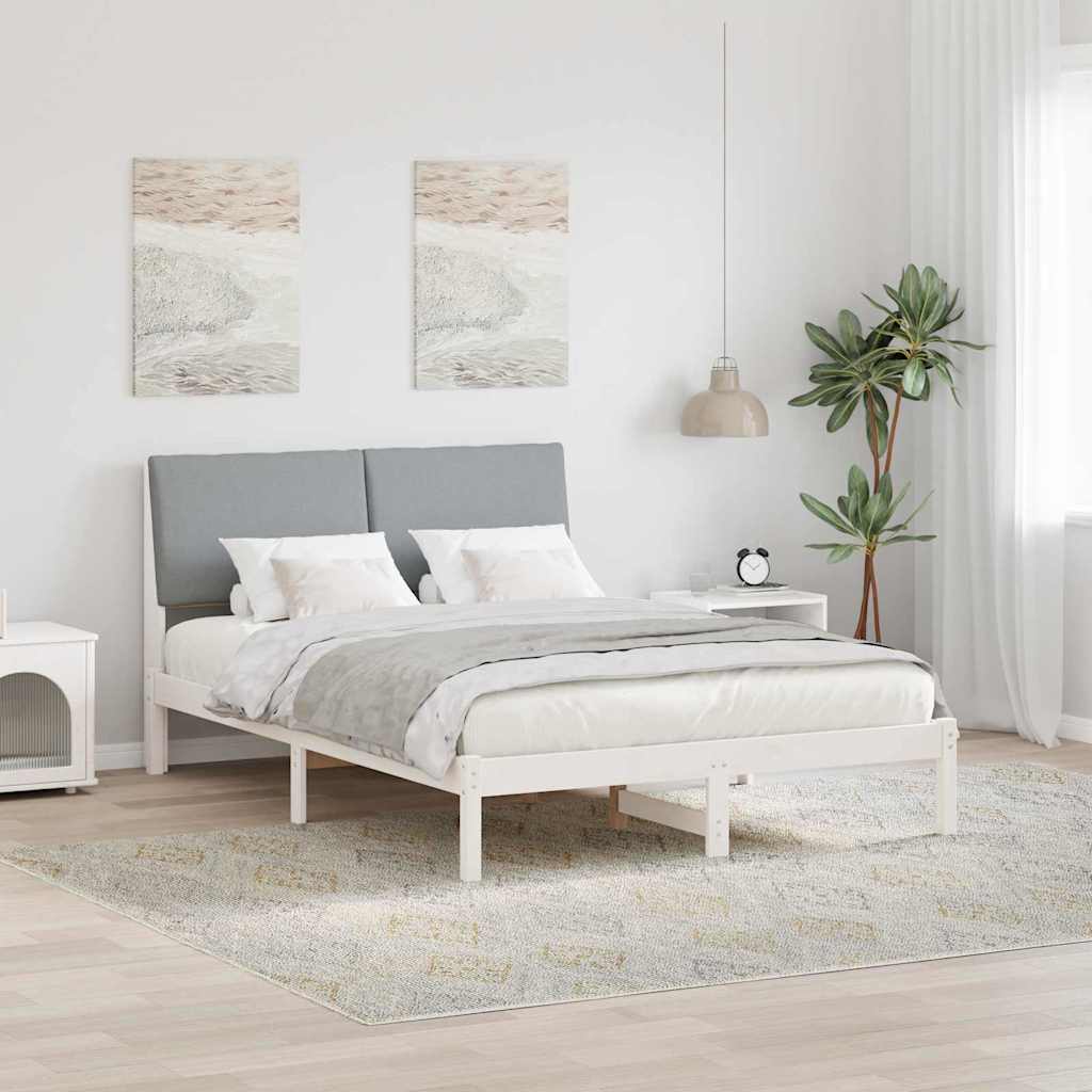 Estrutura de cama com cabeceira Castanho e preto 100 x 200 cm