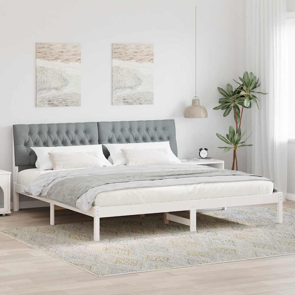 Estructura de Cama con Cabecera Tapizada 100 x 200 cm