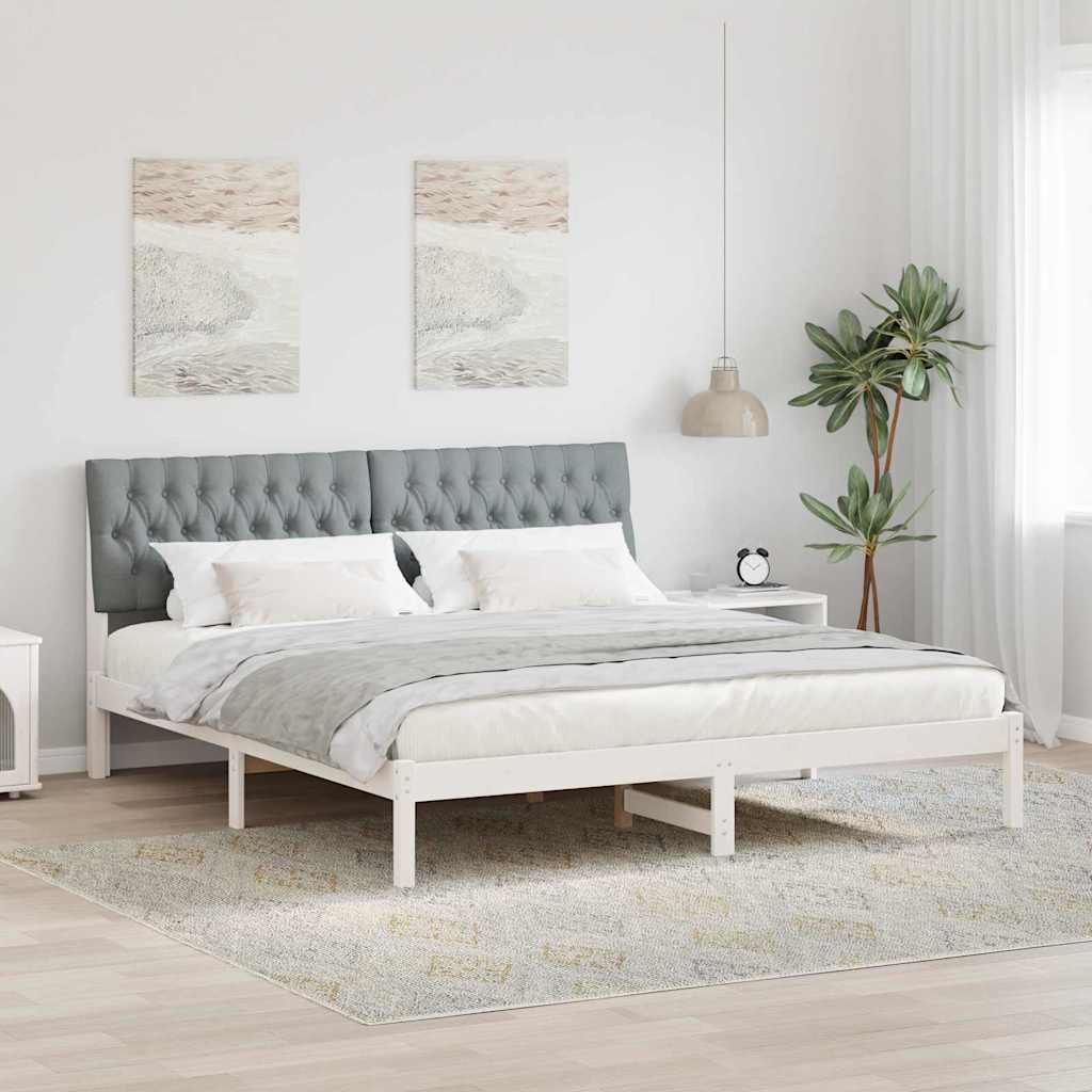 Estructura de Cama con Cabecera Tapizada 100 x 200 cm