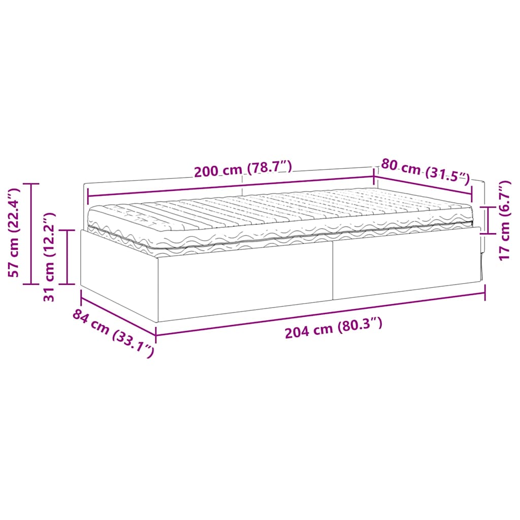 Estructura de Cama Esquina con Colchón 2 pcs Gris Claro tela