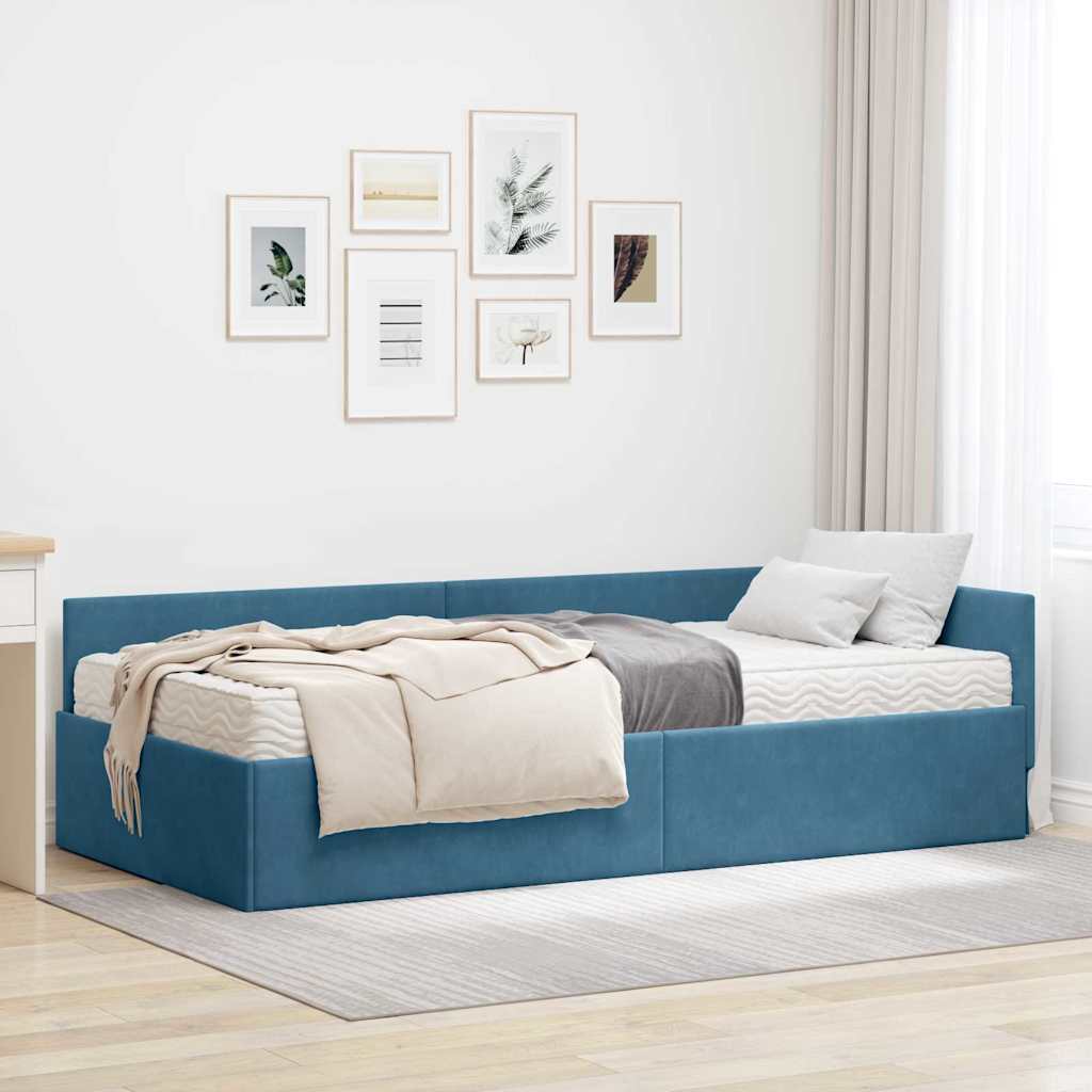 Corner Bed Frame with Mattress 2 pc Yellow