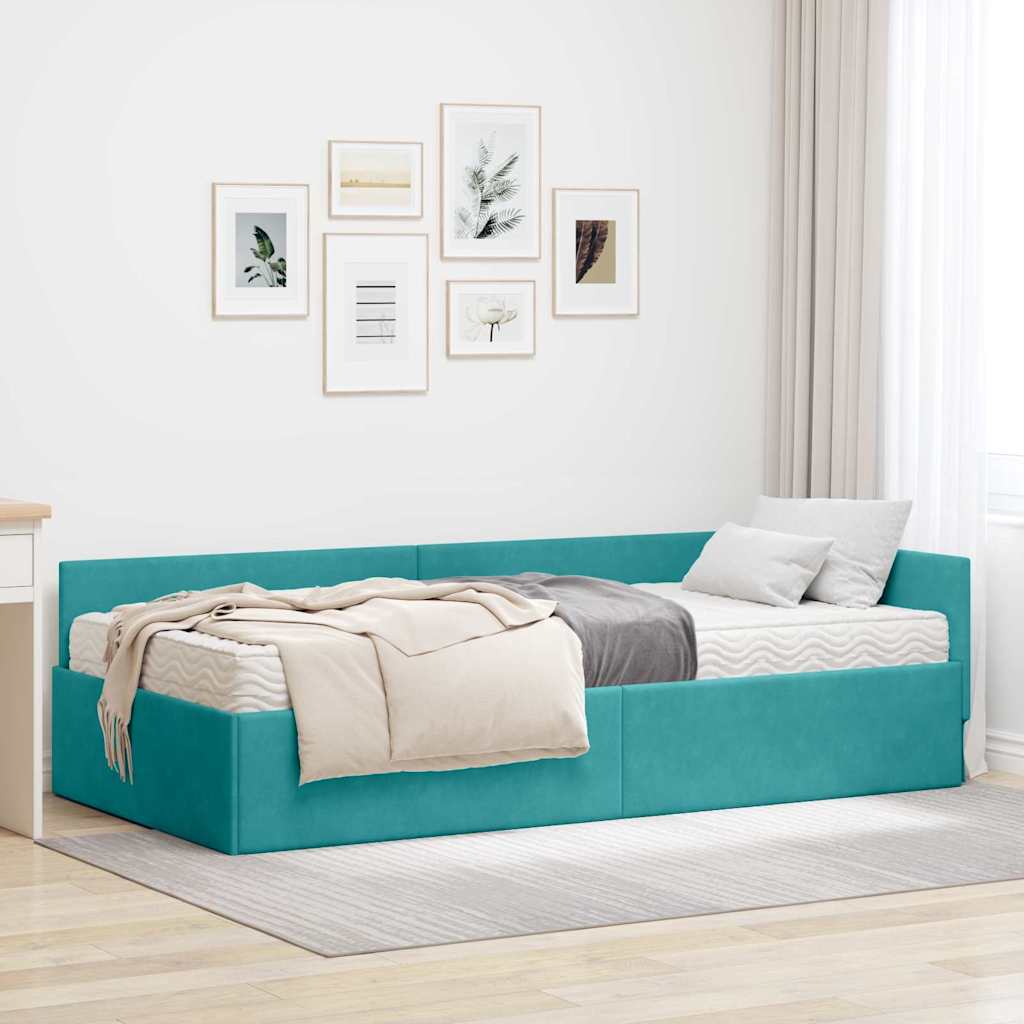 Corner Bed Frame with Mattress 2 pc Yellow