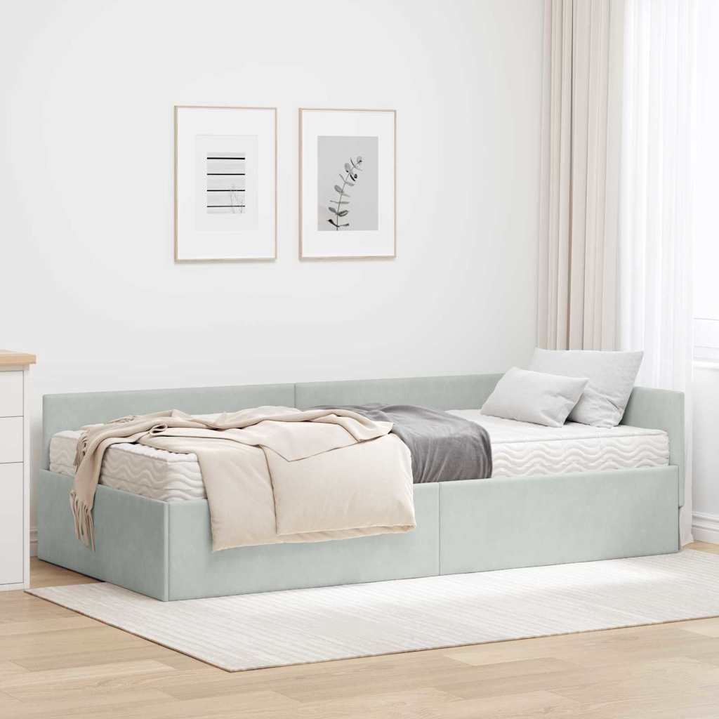 Corner Bed Frame with Mattress 2 pc Yellow