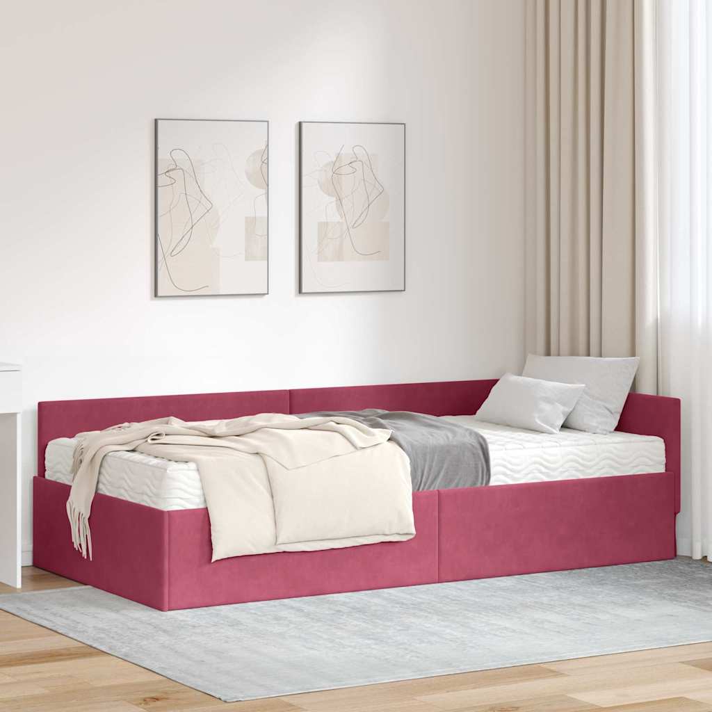 Corner Bed Frame with Mattress 2 pc Yellow