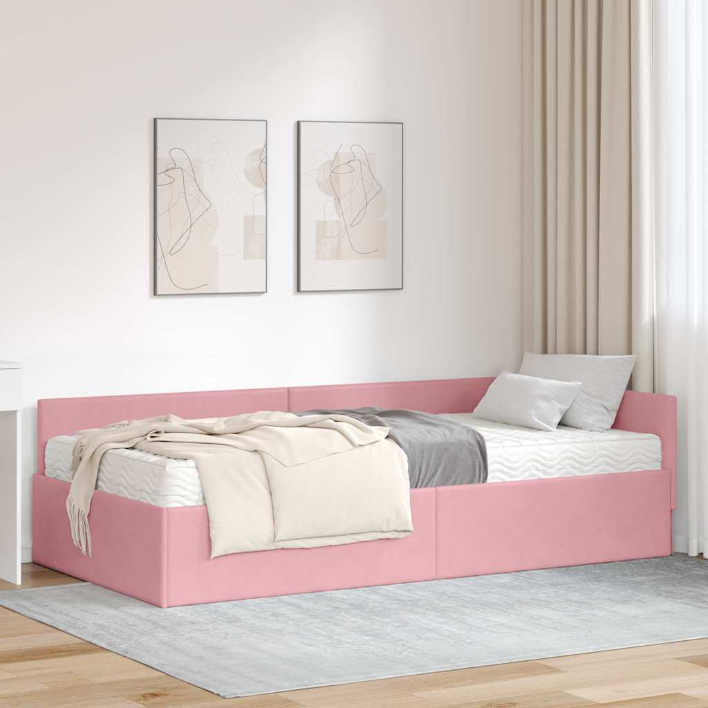 Corner Bed Frame with Mattress 2 pc Yellow