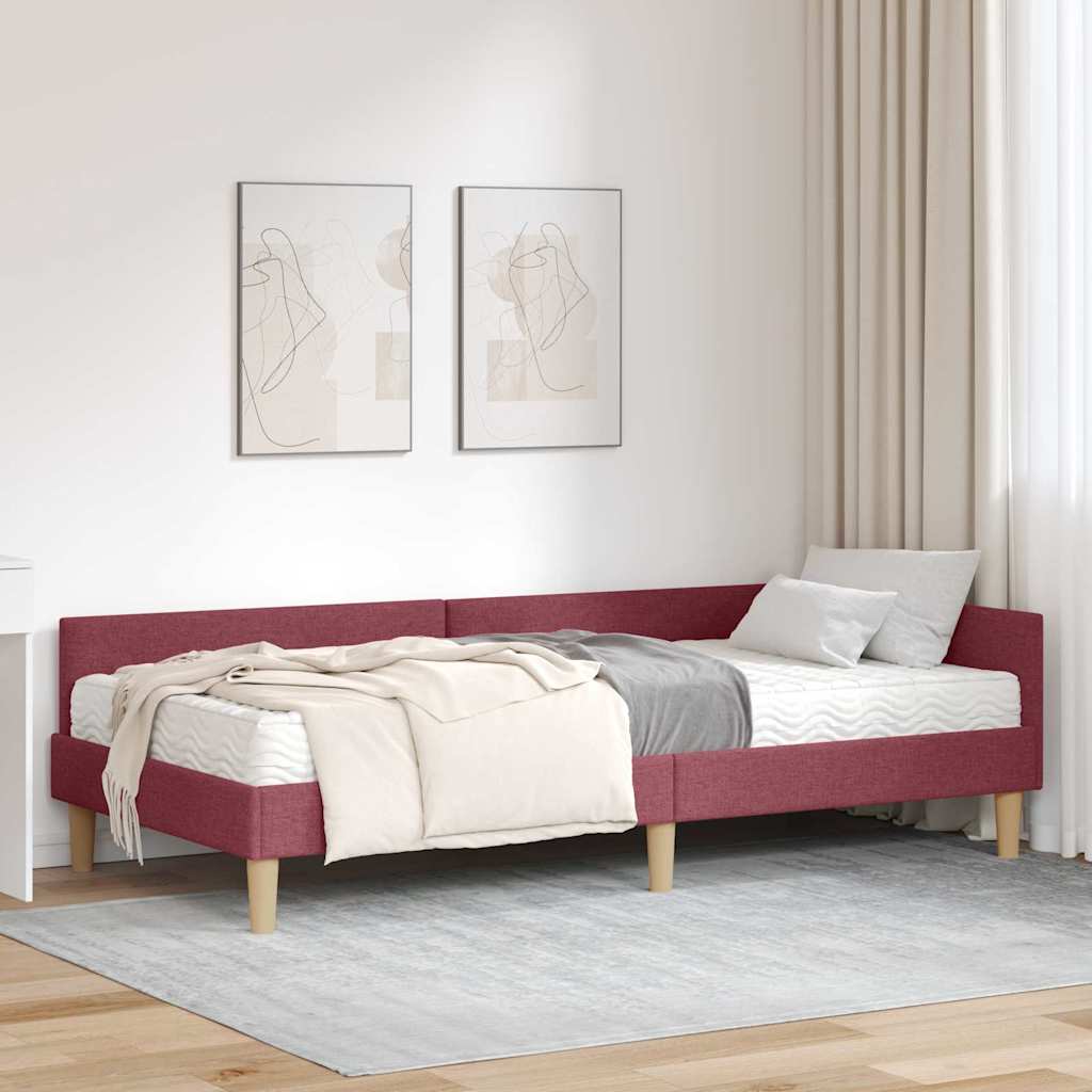 Corner Bed Frame with Mattress 2 pc Yellow