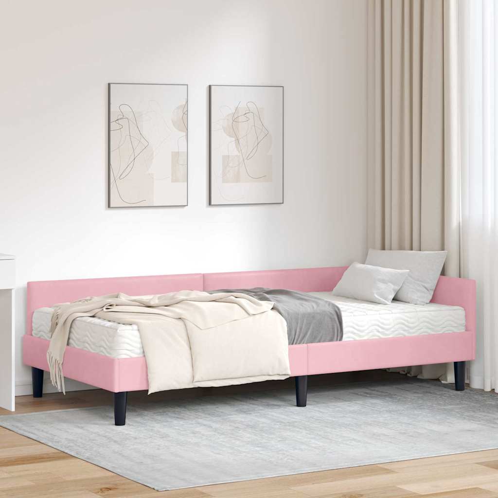 Corner Bed Frame with Mattress 2 pc Yellow