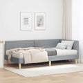 Estructura de Cama Esquina con Colchón 2 pcs Gris Claro tela