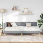 Estructura de Cama Esquina con Colchón 2 pcs Gris Claro tela