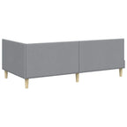 Estructura de Cama Esquina con Colchón 2 pcs Gris Claro tela
