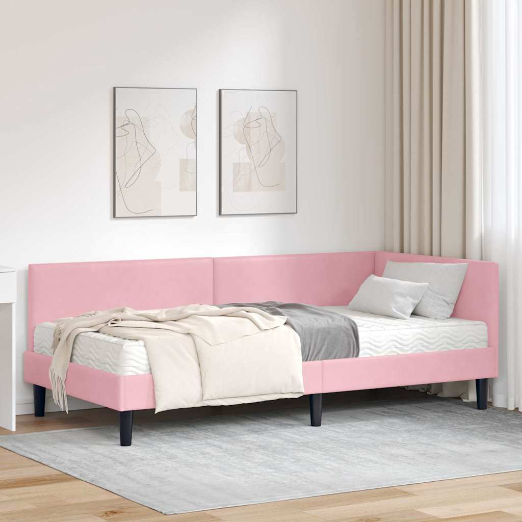 Corner Bed Frame with Mattress 2 pc Yellow