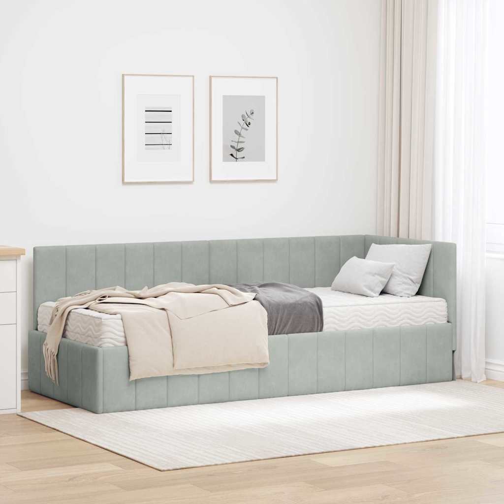 Corner Bed Frame with Mattress 2 pc Yellow
