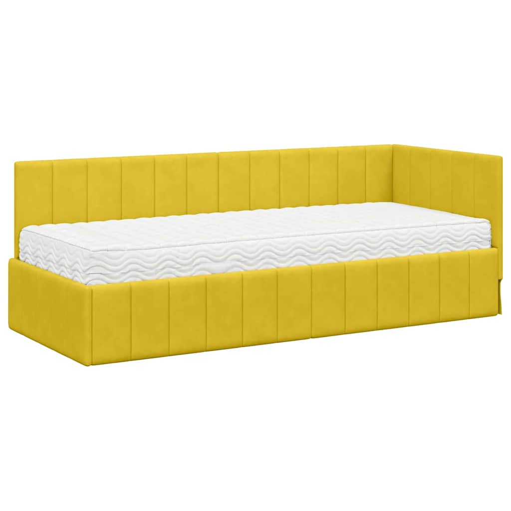 Estructura de Cama Esquina con Colchón 2 pcs Amarillo