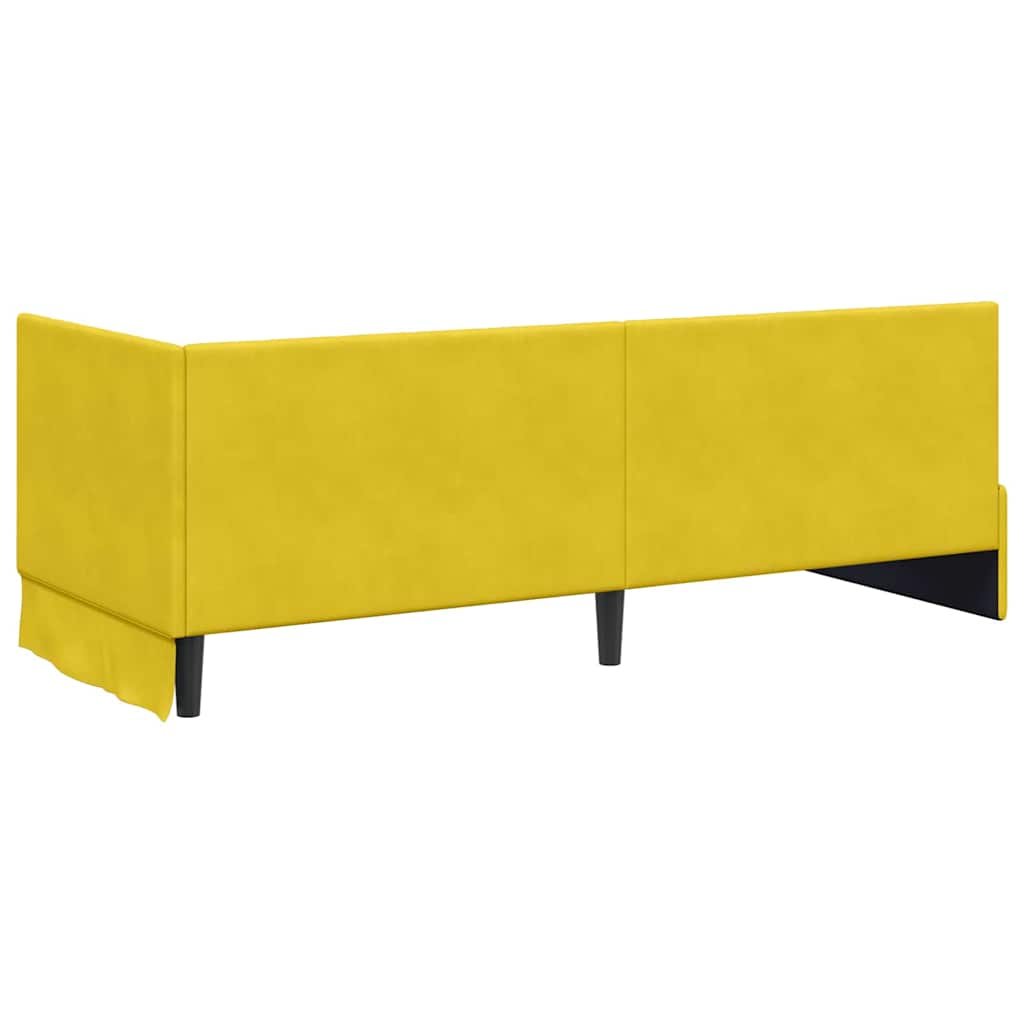 Estructura de Cama Esquina con Colchón 2 pcs Amarillo