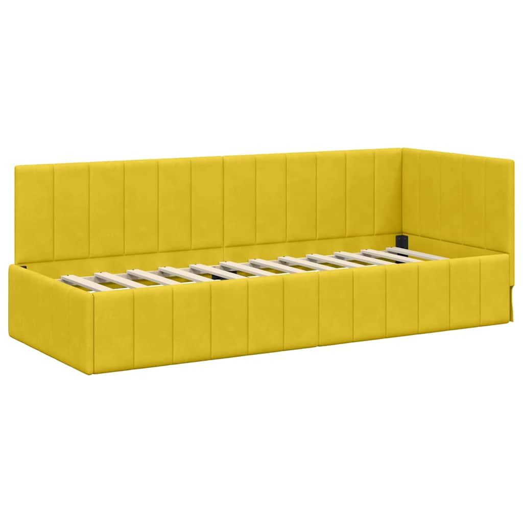 Estructura de Cama Esquina con Colchón 2 pcs Amarillo