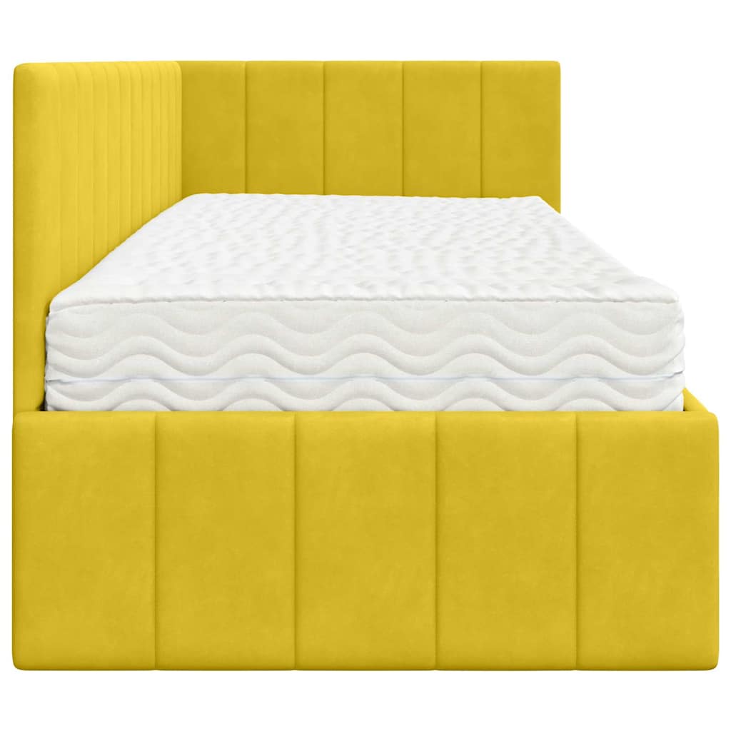 Estructura de Cama Esquina con Colchón 2 pcs Amarillo