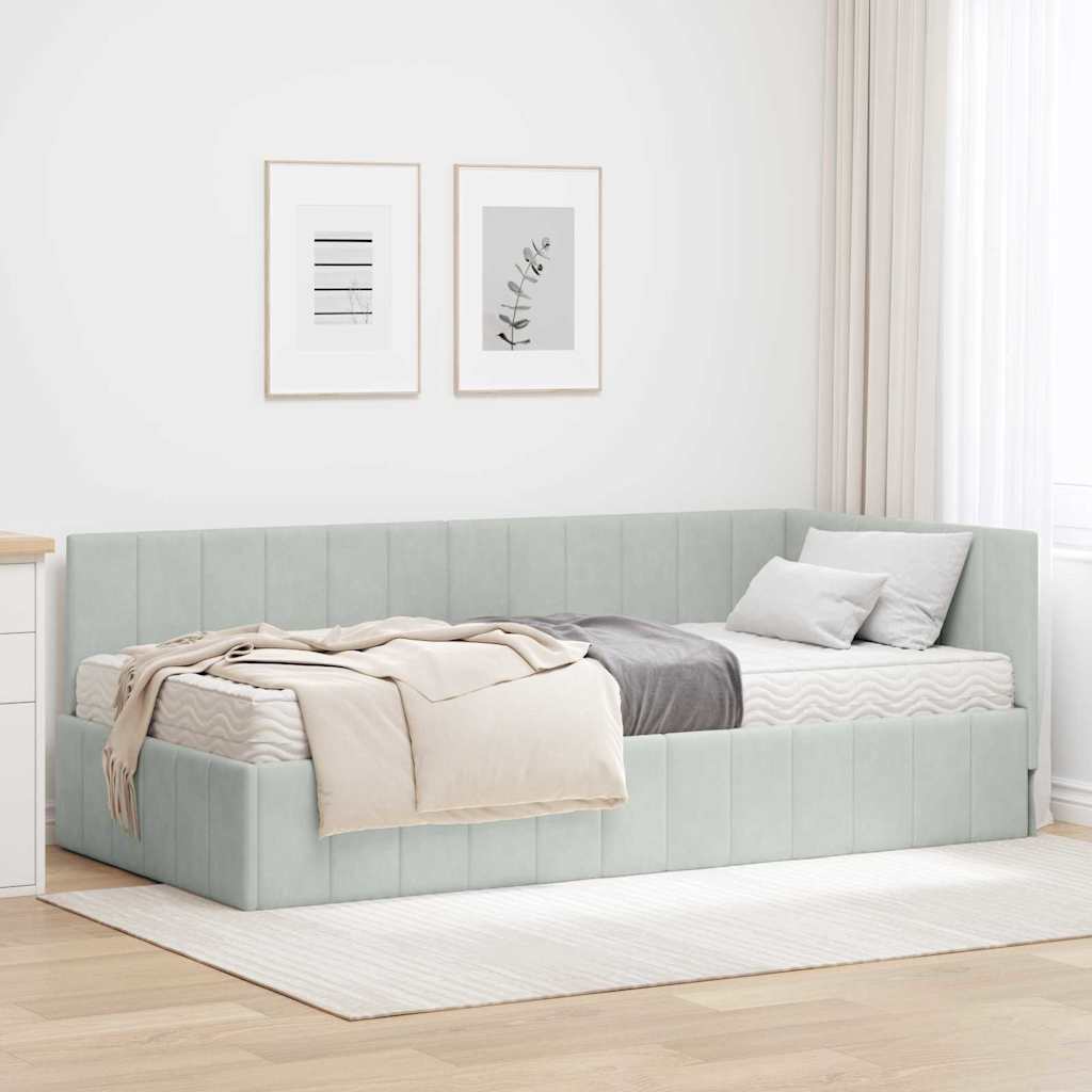 Corner Bed Frame with Mattress 2 pc Yellow