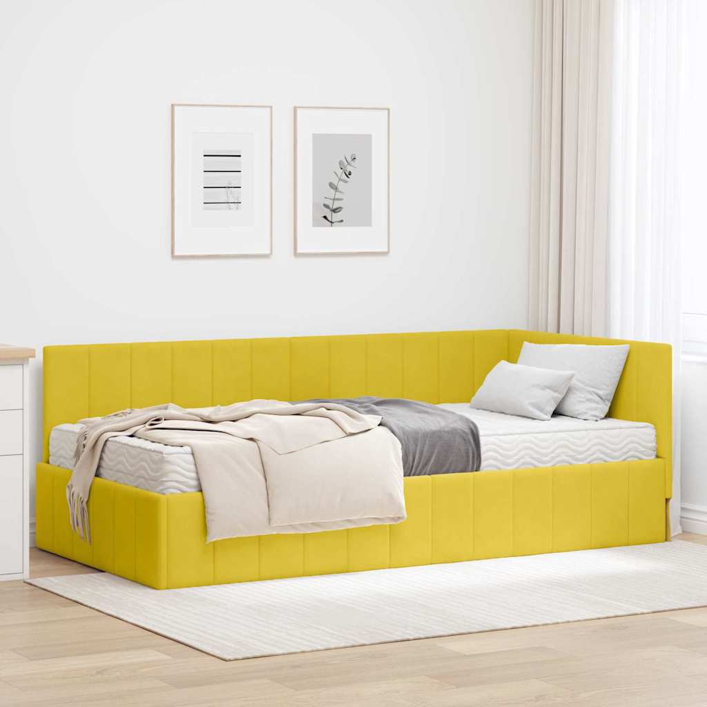 Corner Bed Frame with Mattress 2 pc Yellow