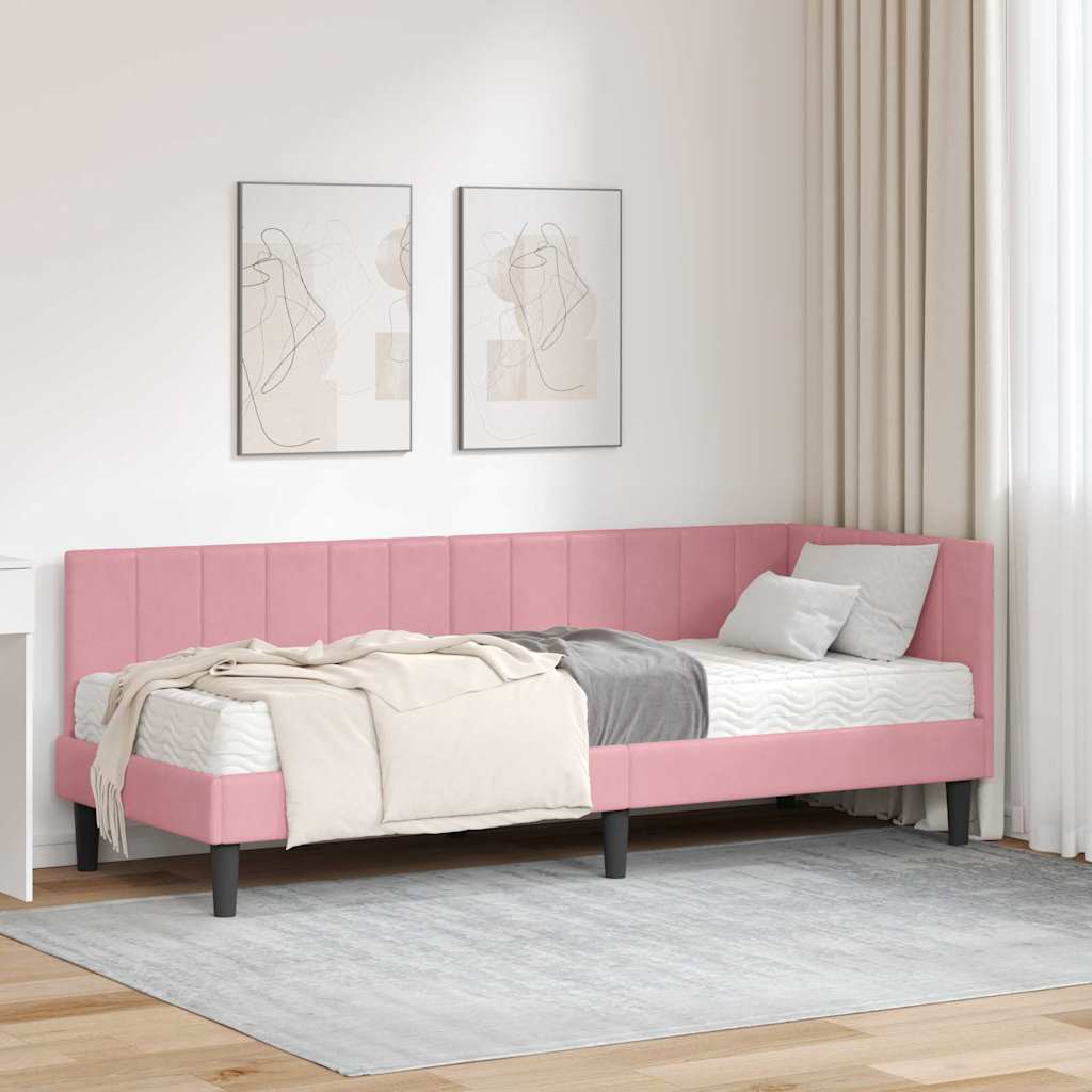 Corner Bed Frame with Mattress 2 pc Yellow
