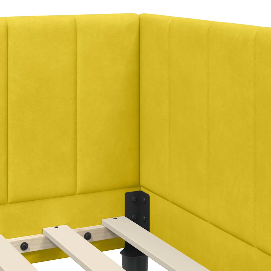 Estructura de Cama Esquina con Colchón 2 pcs Amarillo