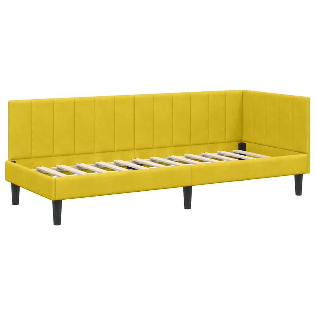 Estructura de Cama Esquina con Colchón 2 pcs Amarillo