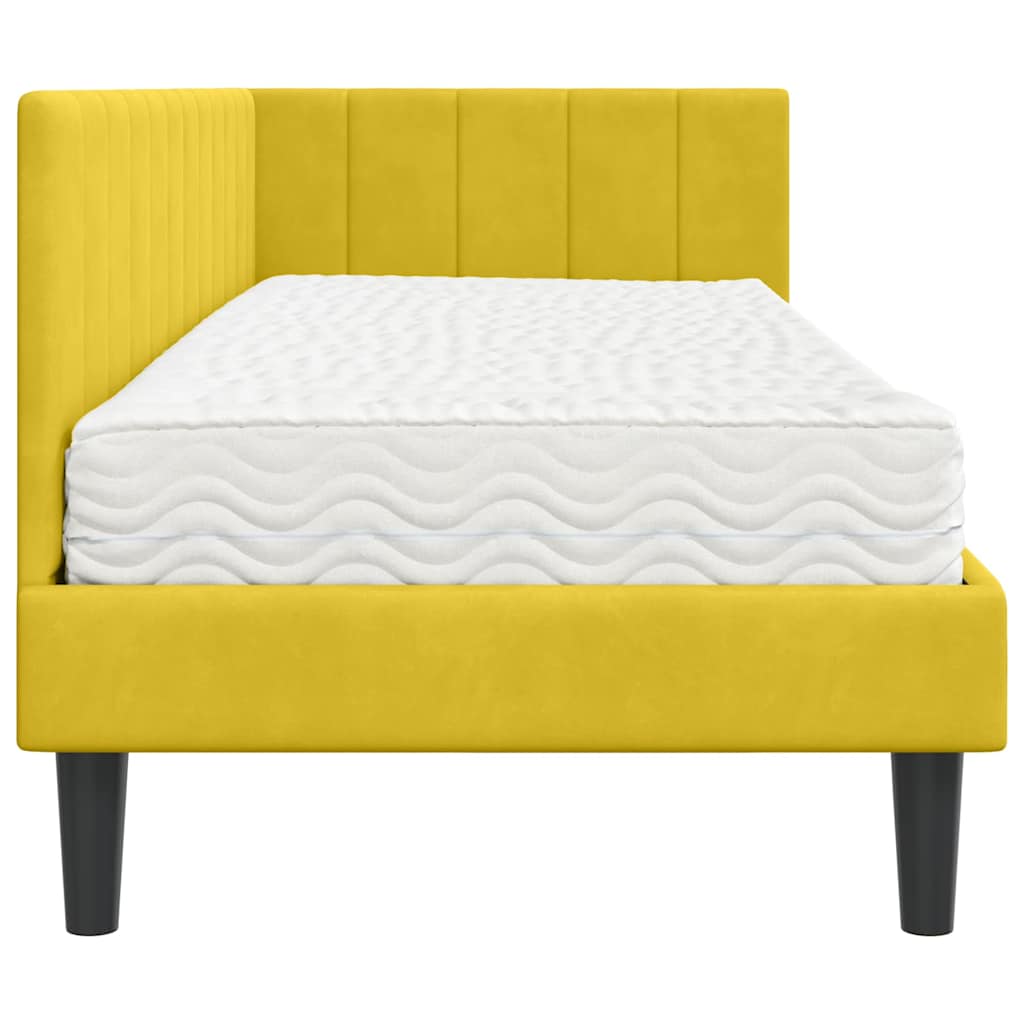 Estructura de Cama Esquina con Colchón 2 pcs Amarillo