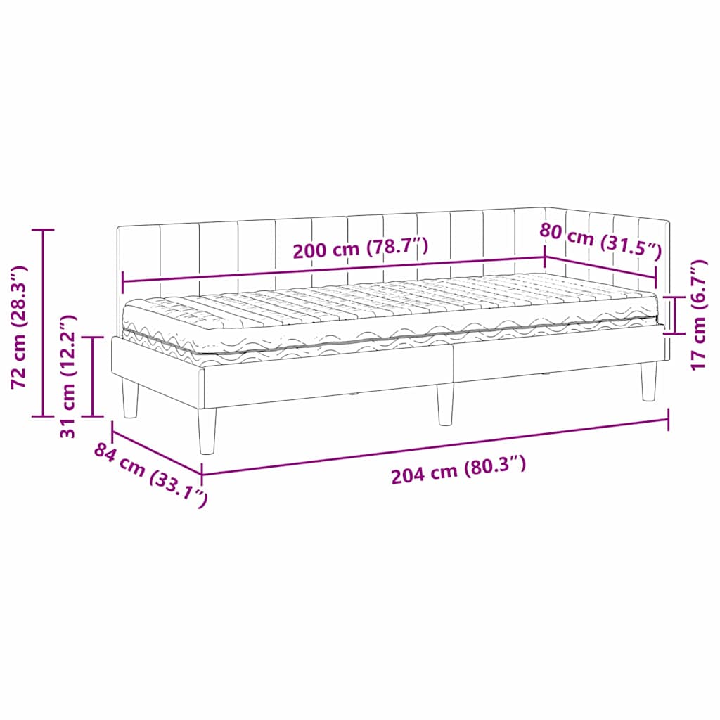 Estructura de Cama Esquina con Colchón 2 pcs Amarillo