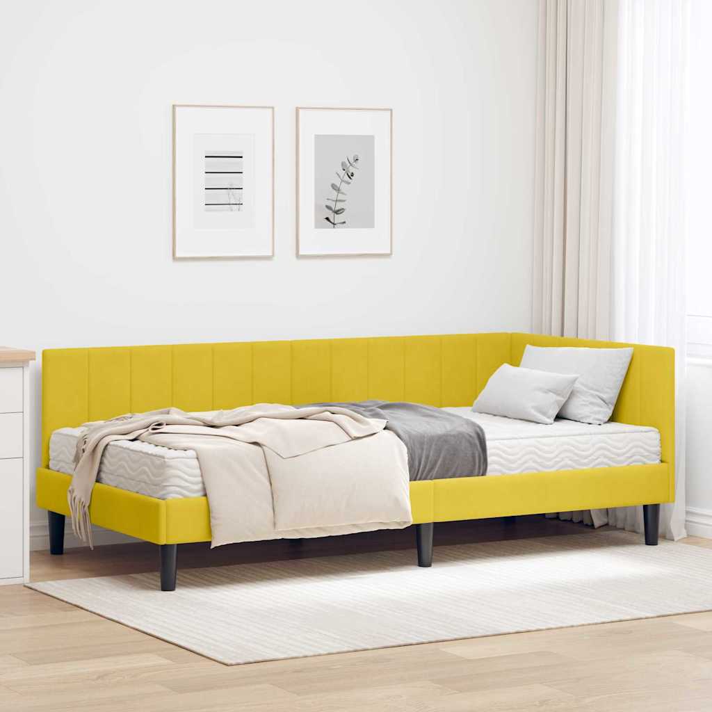 Corner Bed Frame with Mattress 2 pc Yellow