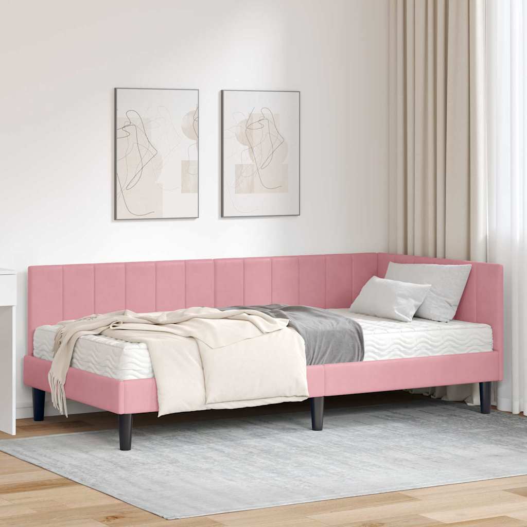 Corner Bed Frame with Mattress 2 pc Yellow