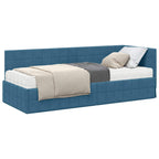 Estructura de Cama Esquina con Colchón 2 pcs Azul Terciopelo