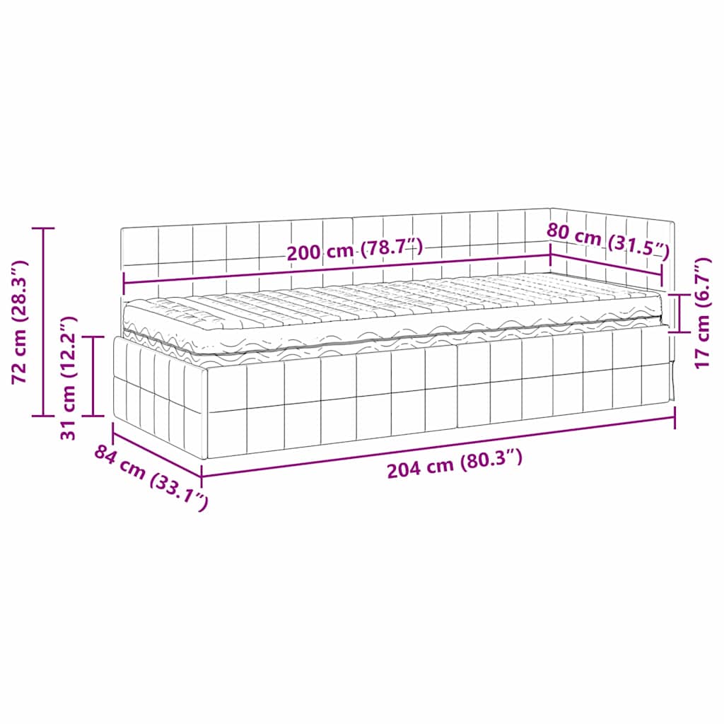 Estructura de Cama Esquina con Colchón 2 pcs Azul Terciopelo