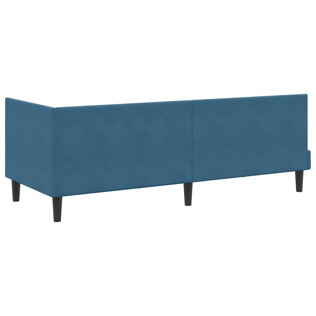 Estructura de Cama Esquina con Colchón 2 pcs Azul Terciopelo