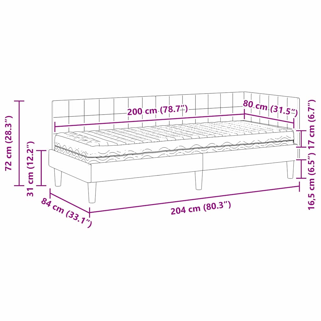 Estructura de Cama Esquina con Colchón 2 pcs Azul Terciopelo