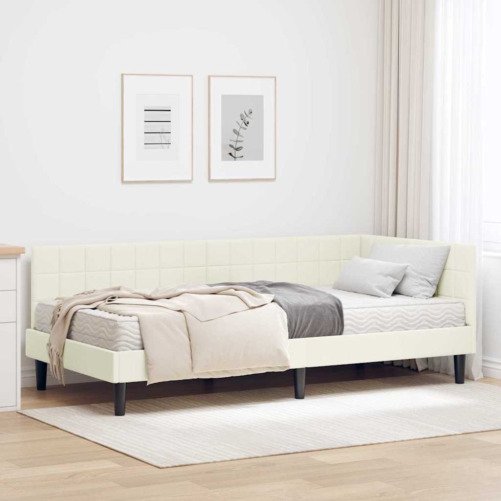 Corner Bed Frame with Mattress 2 pcs Blue Velvet
