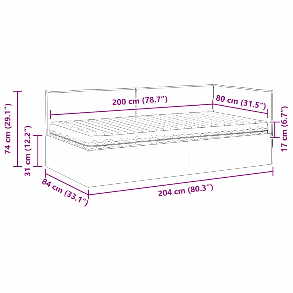 Estructura de Cama Esquina con Colchón 2 pcs Azul Terciopelo