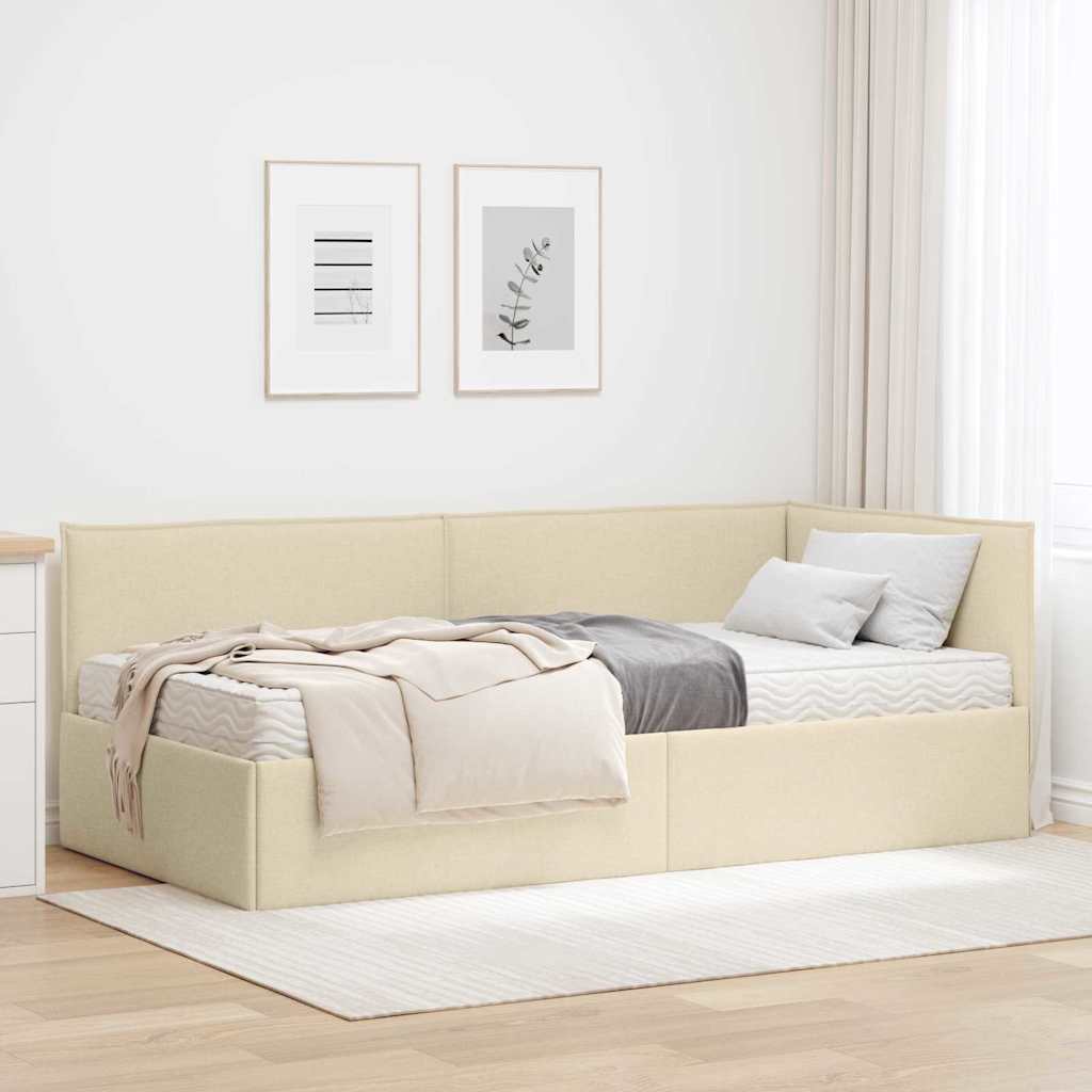 Estructura de Cama Esquina con Colchón 2 pcs Azul Terciopelo