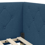 Estructura de cama en esquina Azul 100 x 200 cm tela